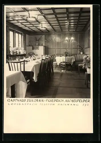 AK Backnang, Gasthaus zum Lamm, Innenansicht