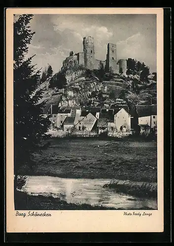 AK Schönecken, Blick auf die Burg