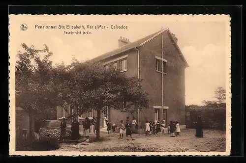 AK Ver-sur-Mer, Pensionnat Ste Elisabeth, Facade côté jardin