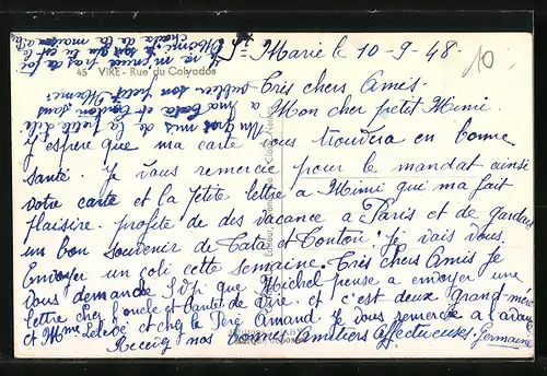 AK Vire, Rue du Calvados, Strassenpartie