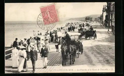 AK Villers-sur-Mer, Les Planches et la Route de Trouville