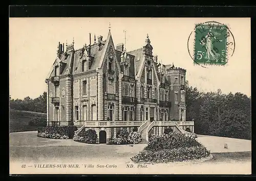 AK Villers-sur-Mer, Villa San Carlo vom Garten aus