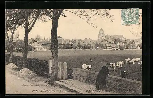 AK Pont-L`Eveque, vue generale prise de la nouvelle Route de Lisieux