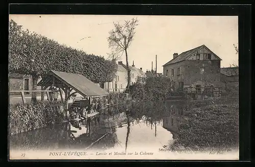 AK Pont-L`Évêque, Lavoir et Moulin sur la Calonne