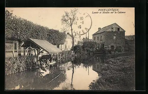 AK Pont-L`Évêque, Lavoir et Moulin sur la Calonne