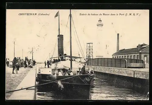 AK Ouistreham, Entree du bateau du Havre dans le Port