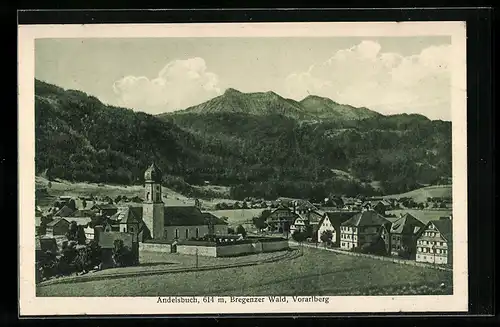 AK Andelsbuch /Bregenzer Wald, Teilansicht mit Kirche