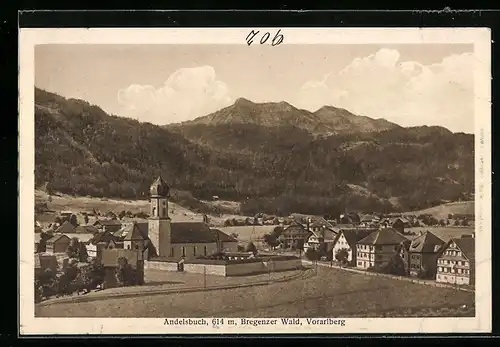 AK Andelsbuch /Bregenzer Wald, Teilansicht mit Kirche