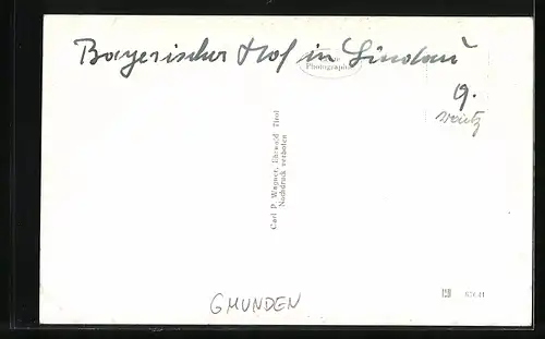 AK Lindau, Wasserpartie mit Blick auf das Hotel Bayerischer Hof