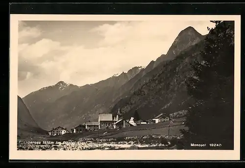 AK Plangeross /Pitztal, Ortsansicht mit den Bergen im Hintergrund