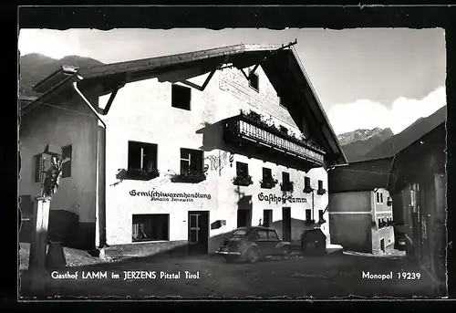 AK Jerzens /Pitztal, Gasthof Lamm und Gemischtwarenhandlung Jenewein