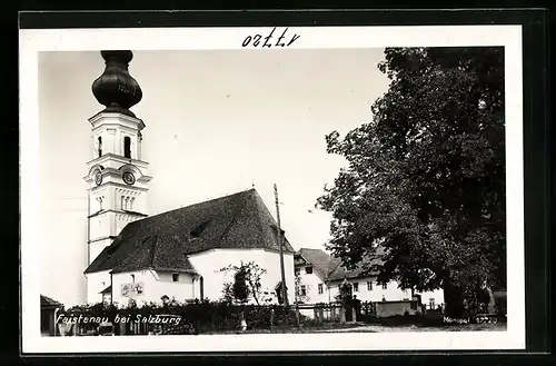 AK Faistenau bei Salzburg, Ortspartie mit Kirche