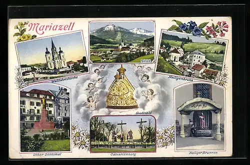 AK Mariazell, Otker-Denkmal, Heiligenbrunn, Calvarienberg