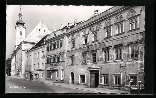 AK Horn, Strassenpartie mit Konditorei Unterweger