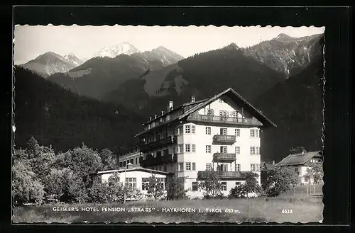 AK Mayrhofen i. Tirol, Geislers Hotel-Pension Strass