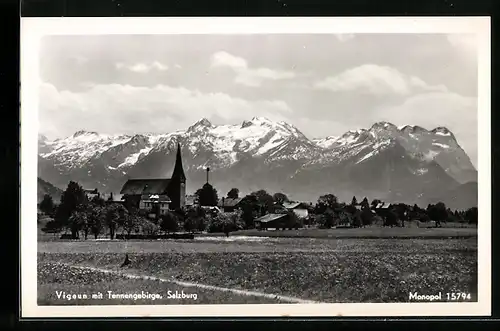 AK Vigaun, Panorama mit Tannengebirge