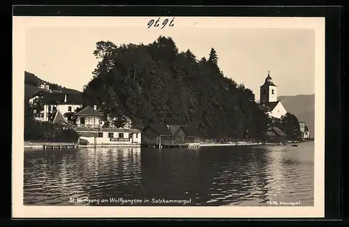 AK St. Wolfgang am Wolfgangsee, Teilansicht mit Hotel Cortisen