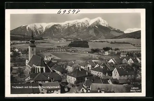 AK Trofaiach, Ortsansicht mit Gösseck aus der Vogelschau