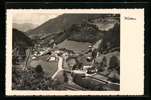 AK Hüttau im Pongau, Ortsansicht mit Hochkönig