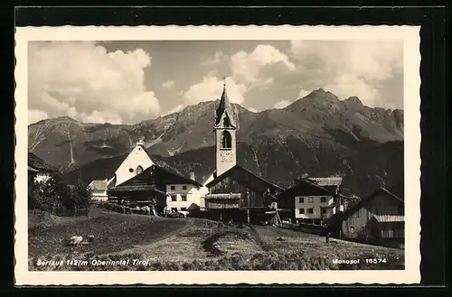 AK Serfaus /Oberinntal, Ortsansicht mit Kirche