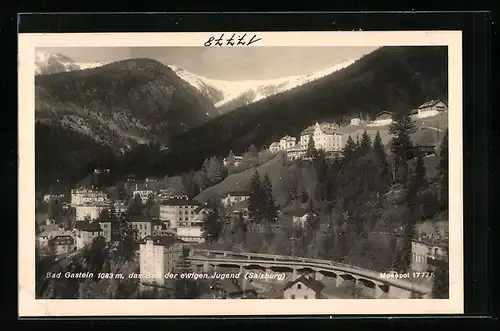 AK Bad Gastein, Ortsansicht aus der Vogelschau
