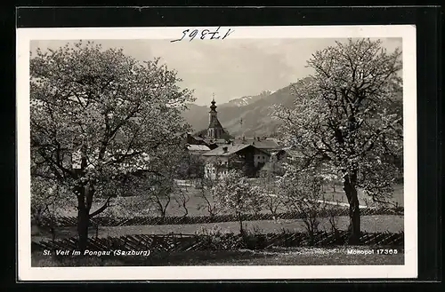 AK St. Veit im Pongau, Ortsansicht mit Kirche