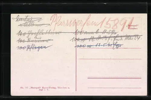 AK Schruns i. Montafon, Ortsansicht mit Zimbaspitze