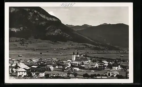 AK St. Johann i. Tirol, Ortsansicht aus der Vogelschau