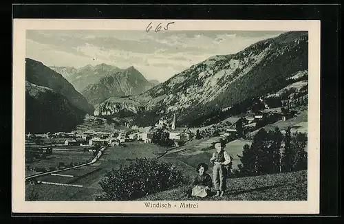 AK Windisch Matrei, Ortsansicht aus der Vogelschau