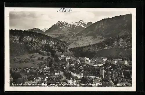 AK Feldkirch, Ortsansicht mit der Gurtisspitze