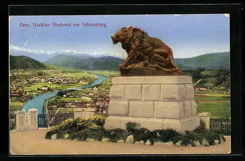 AK Graz, Hackher-Denkmal am Schlossberg