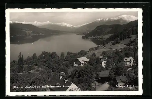 AK Dellach, Ortsansicht mit Blick auf den Millstättersee