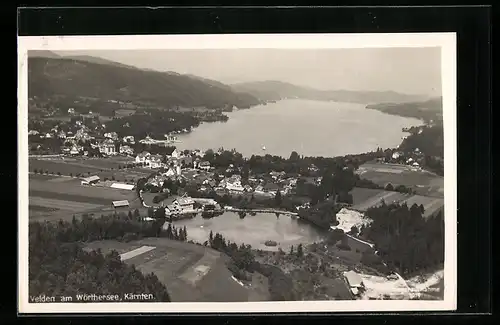 AK Velden a. Wörthersee, Totalansicht vom Flugzeug aus