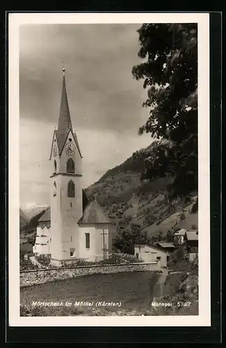 AK Mörtschach i. Mölltal, Blick auf Kirche