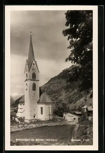 AK Mörtschach i. Mölltal, Blick auf die Kirche