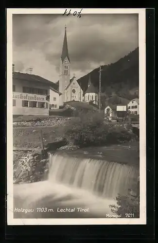 AK Holzgau, Gasthof z. Bären und Kirche