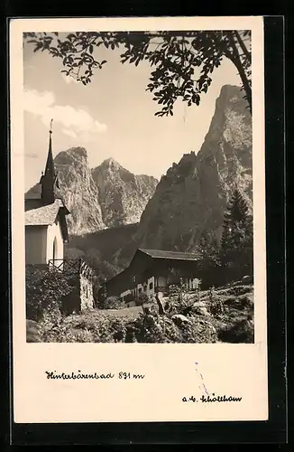 AK Hinterbärenbad, Ortspartie mit Kirche