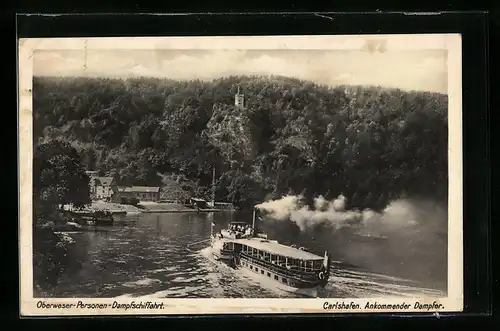 AK Carlshafen, Ankommender Dampfer