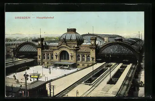 AK Dresden, der Hauptbahnhof