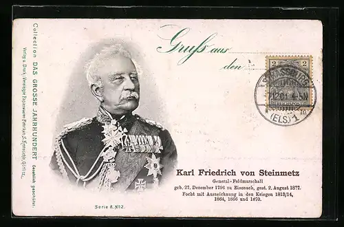 AK Abbild Karl Friedrich von Steinmetz, Reichseinigungskriege