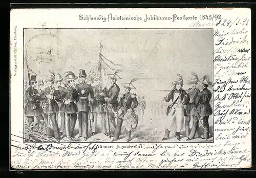 Künstler-AK Altenauer Jugendwehr in der Revolution 1848