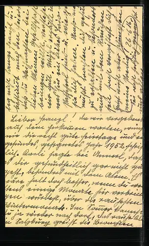 Künstler-AK Handgemalt: Uferpartie mit Katzen