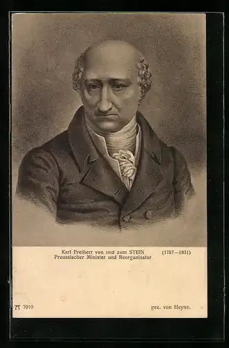AK Porträt Karl Freiherr vom und zum Stein, Preussischer Minister u. Reorganisator