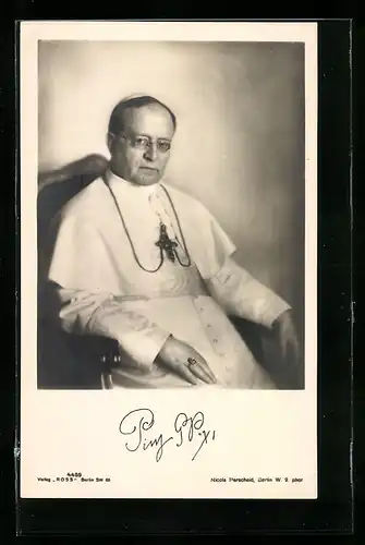 AK Papst Pius XI. im Sitzen