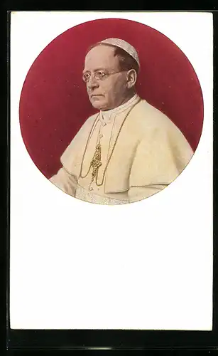 AK Portrait von Papst Pius XI. mit Brille