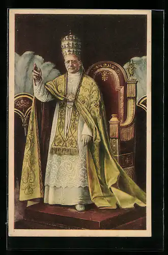 AK Portrait von Papst Pius XI. mit segnender Hand