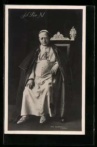 AK Portrait von Papst Pius XI. in Robe