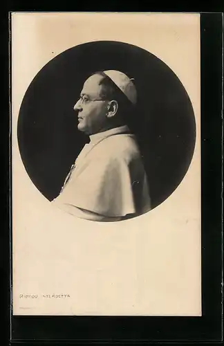 AK Portrait von Papst Pius XI. mit Brille