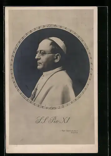 AK Portrait von Papst Pius XI. mit Brille