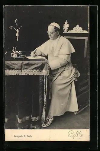 AK Papst Pius XI. bei Amtshandlung